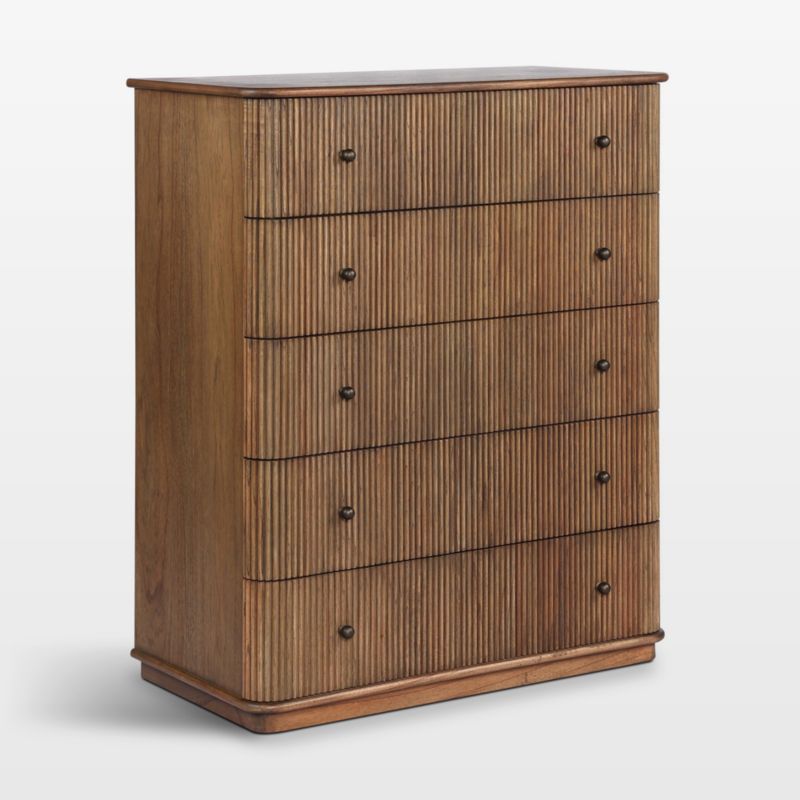 Ona 40" Amber Mindi-Bronze Antimony-Amber Mindi Veneer 5-Drawer Tall Dresser - image 2 of 8