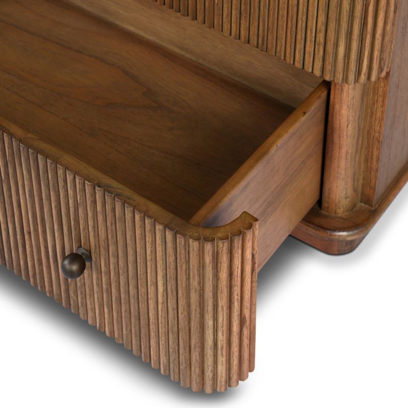 Ona 40" Amber Mindi-Bronze Antimony-Amber Mindi Veneer 5-Drawer Tall Dresser - image 7 of 8