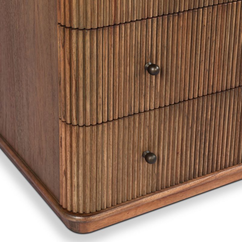 Ona 40" Amber Mindi-Bronze Antimony-Amber Mindi Veneer 5-Drawer Tall Dresser - image 6 of 8