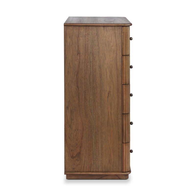 Ona 40" Amber Mindi-Bronze Antimony-Amber Mindi Veneer 5-Drawer Tall Dresser - image 4 of 8