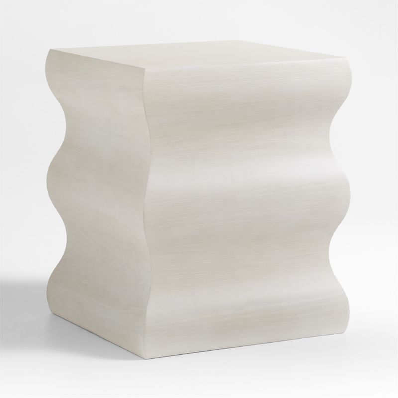 Onda Whitewashed Oak Wood Side Table - image 5 of 8