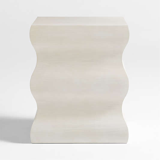 Onda Whitewashed Oak Wood Side Table