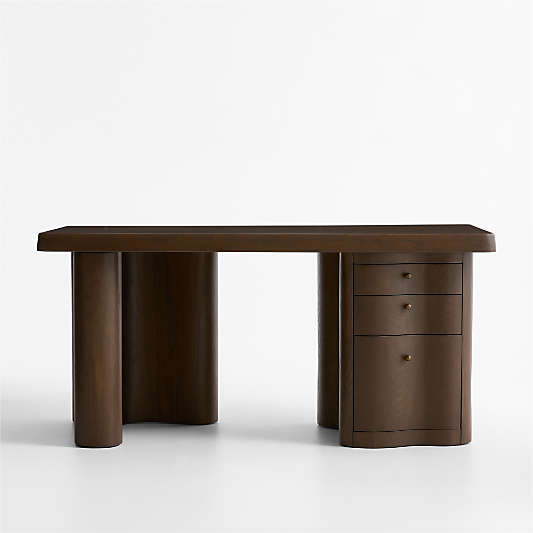 Ondule 64" Fumed Oak Brown Desk
