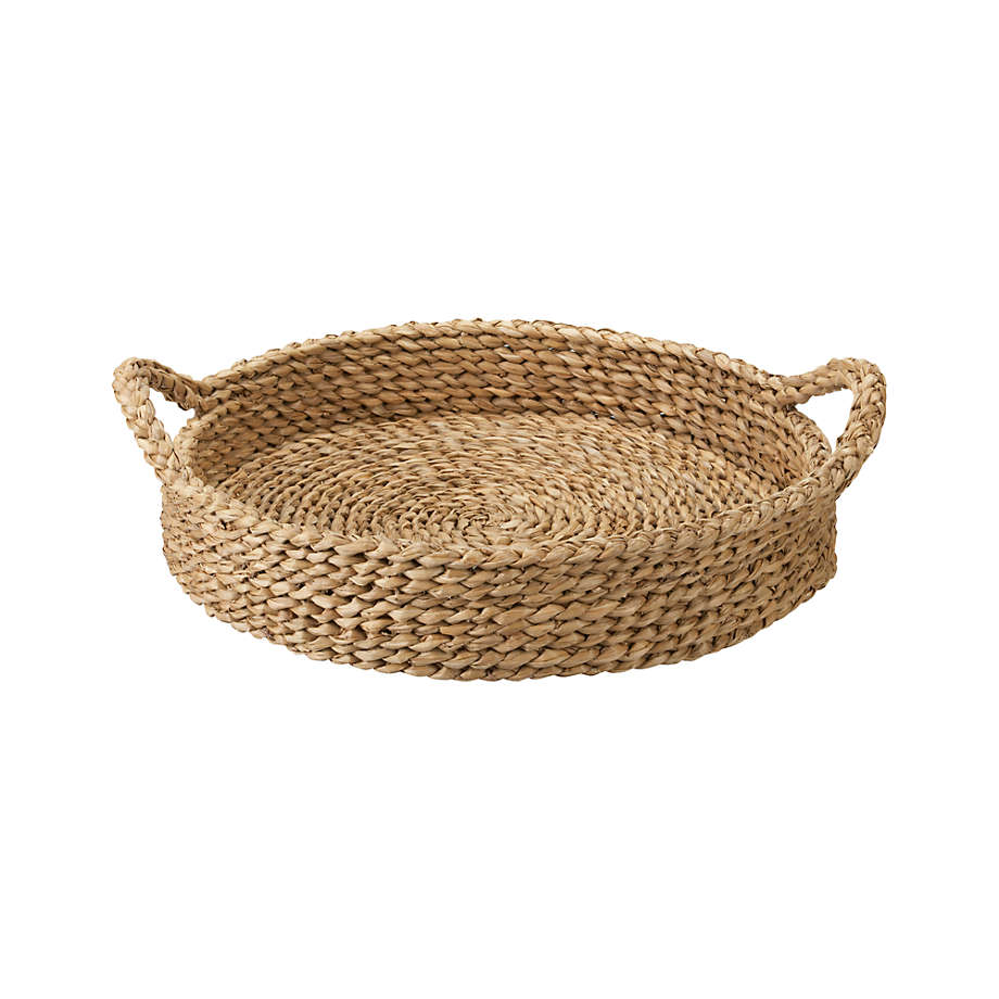 Artesia Natural Round Rattan Tray with Handles + Reviews