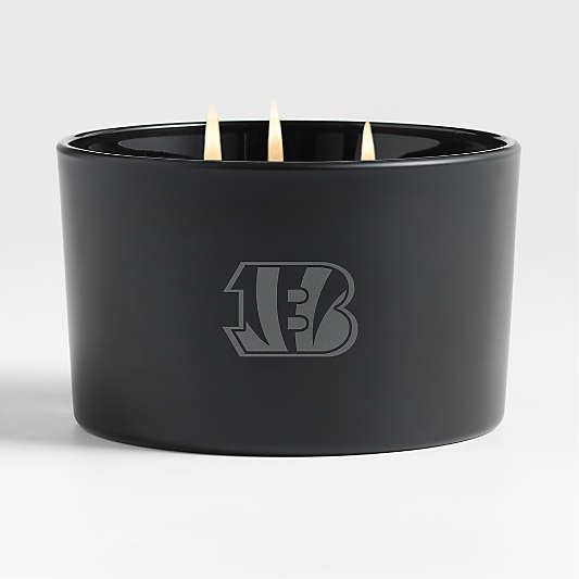 NFL Cincinnati Bengals Monochrome No. 02 Onyx 3-Wick Scented Candle - Vetiver, Cedarwood and Musk