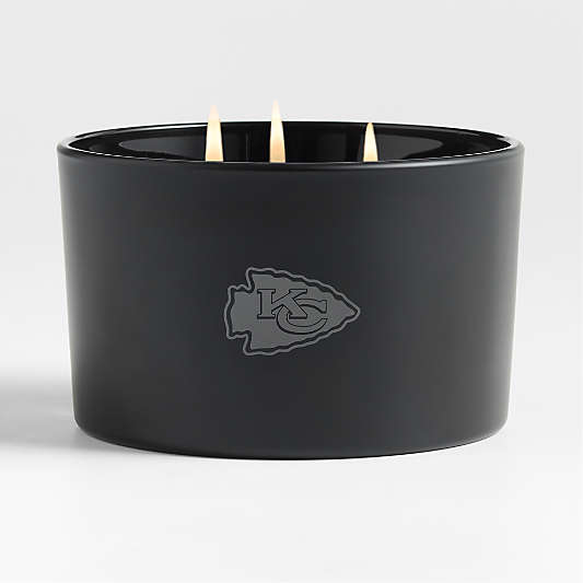 NFL Kansas City Chiefs Monochrome No. 02 Onyx 3-Wick Scented Candle - Vetiver, Cedarwood and Musk