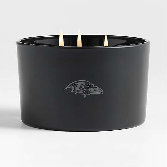 NFL Baltimore Ravens Monochrome No. 02 Onyx 3-Wick Scented Candle - Vetiver, Cedarwood and Musk