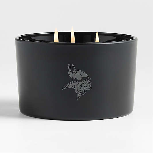 NFL Minnesota Vikings Monochrome No. 02 Onyx 3-Wick Scented Candle - Vetiver, Cedarwood and Musk