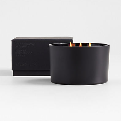View Monochrome No. 02 Onyx 3-Wick Scented Candle - Vetiver, Cedarwood and Musk details