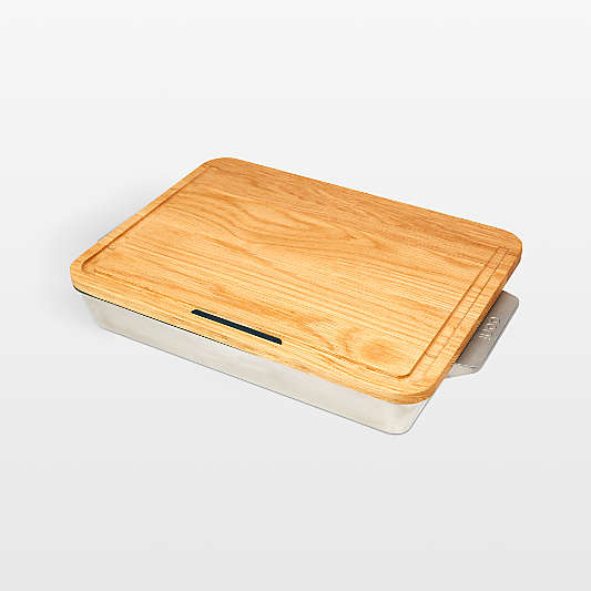 Ooni Large 17.5" Stainless Steel Roasting Pan with Rack and Cutting Board Set