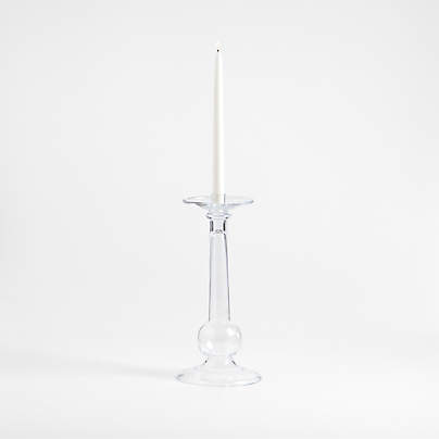 Ophelia Large Clear Glass Taper Holder 14"