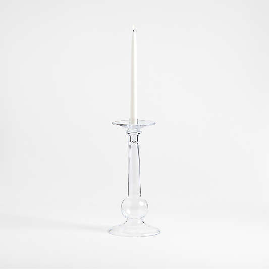 Ophelia Large Clear Glass Taper Holder 14"