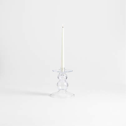 Ophelia Small Clear Glass Taper Holder 7.67"