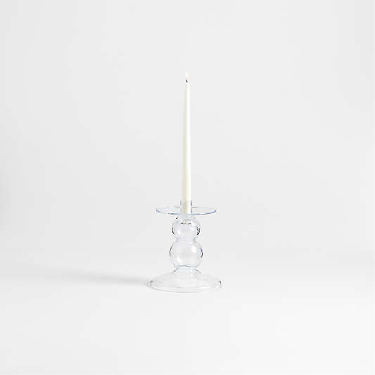 Ophelia Small Clear Glass Taper Holder 7.67"