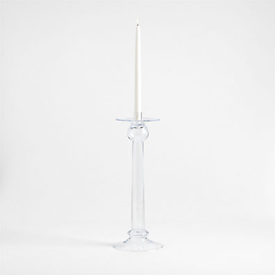 View Ophelia Extra Large Clear Glass Taper Holder 17" details