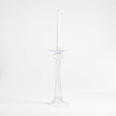 Ophelia Extra Large Clear Glass Taper Holder 17"