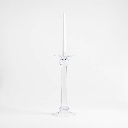 Ophelia Extra Large Clear Glass Taper Holder 17"