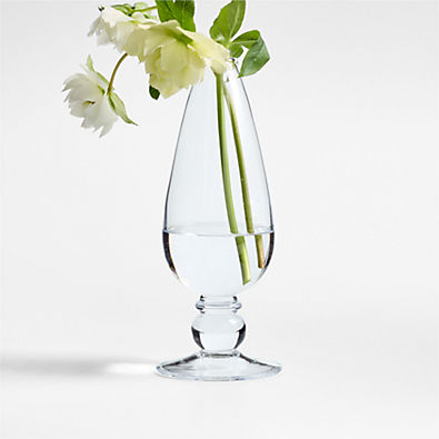 View Ophelia Tall Clear Glass Bud Vase 8" details