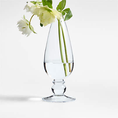 Ophelia Tall Clear Glass Bud Vase 8"