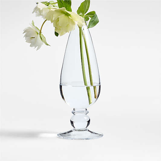 Ophelia Tall Clear Glass Bud Vase 8"
