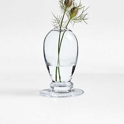 View Ophelia Short Clear Glass Bud Vase 5" details