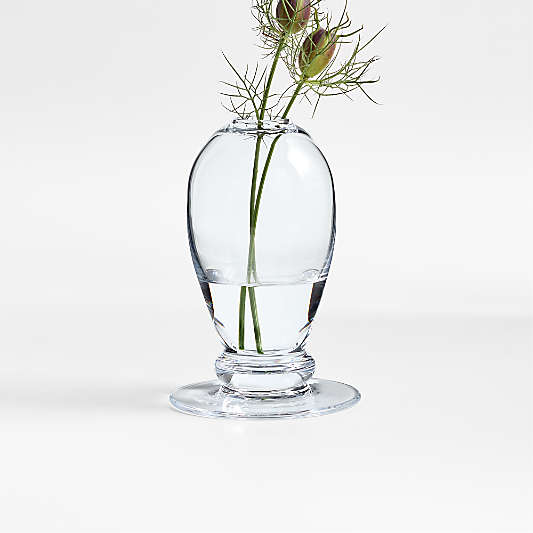 Ophelia Short Clear Glass Bud Vase 5"