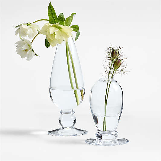 Ophelia Short Clear Glass Bud Vase 5"