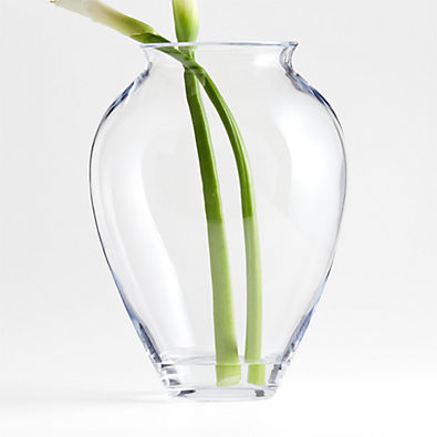 View Ophelia Clear Hand Blown Glass Large Vase 17" details