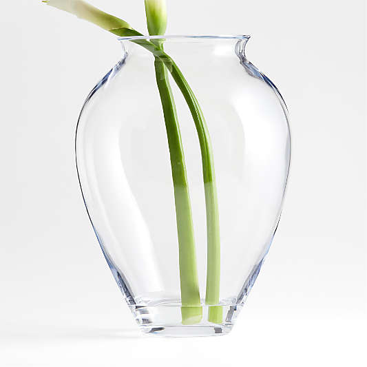 Ophelia Clear Hand Blown Glass Large Vase 17"