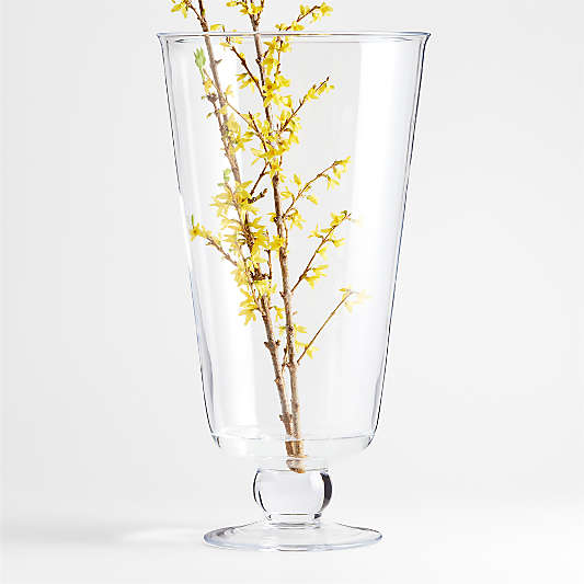 Ophelia Clear Hand Blown Glass Tall Vase 22"