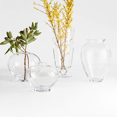 Ophelia Clear Hand Blown Glass Vases
