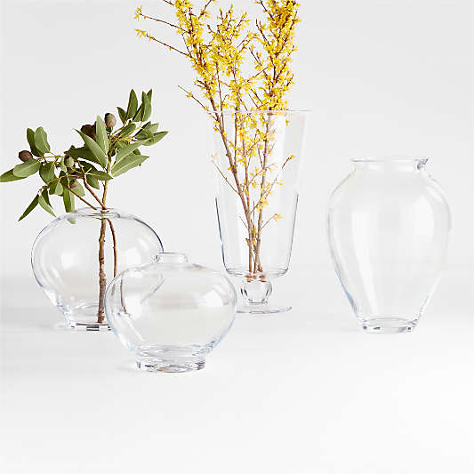 Ophelia Clear Hand Blown Glass Vases