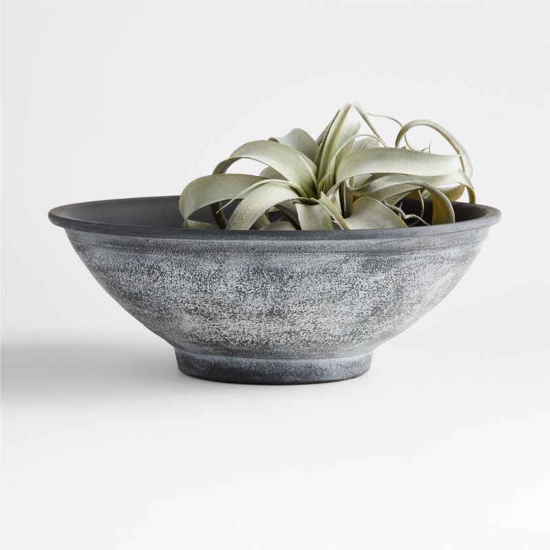 Ophelia Black Ceramic Centerpiece Bowl 14"