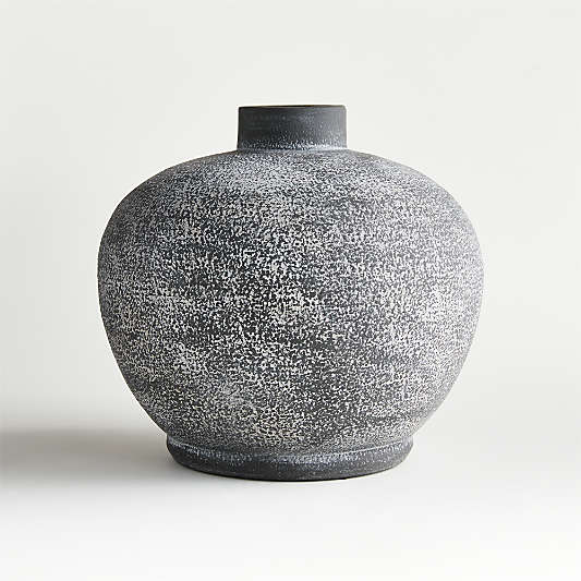 Ophelia Matte Black Round Vase 10"