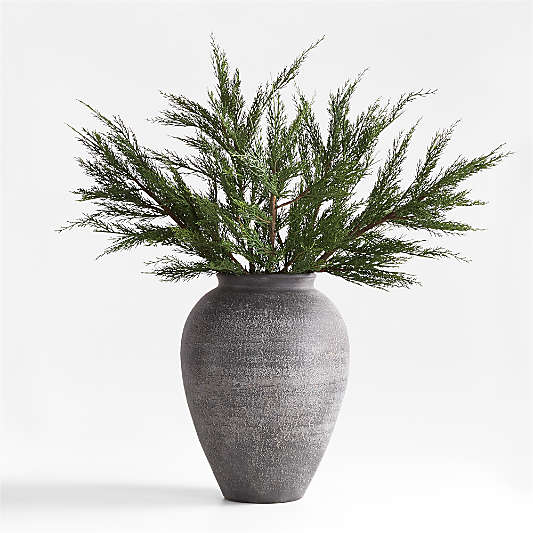 Cypress Stem Arrangement in Ophelia Matte Large Black Vase