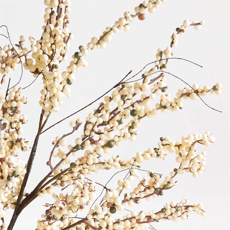 White Mini Berry Stem Arrangement in Ophelia Matte Black Round Vase - image 1 of 3