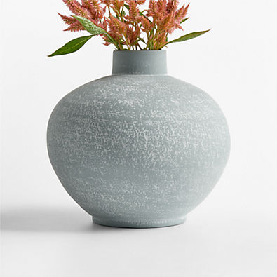 View Ophelia Ocean Blue Ceramic Vase 10" details