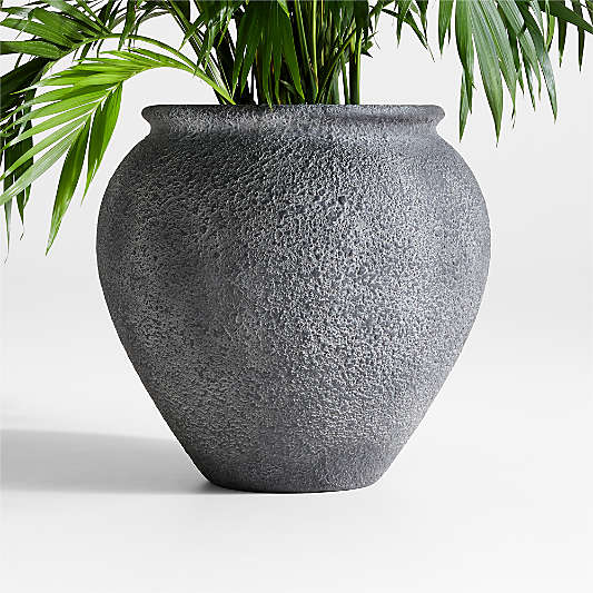 Ophelia  20.9" x 20.8" Black Medium Planter