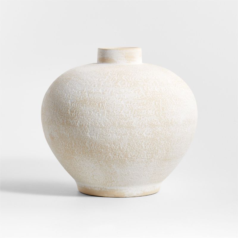 Ophelia Matte Natural Round Vase  10"
