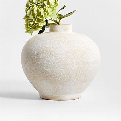 View Ophelia Matte White Round Vase  10" details