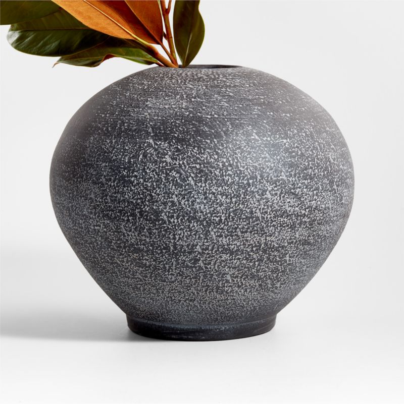 Ophelia Matte Black Round Vase 12 + Reviews