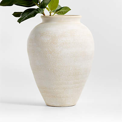 Ophelia Matte Large White Vase 17"
