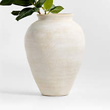 Ophelia Matte Natural Large Vase 17" + Reviews | Crate & Barrel