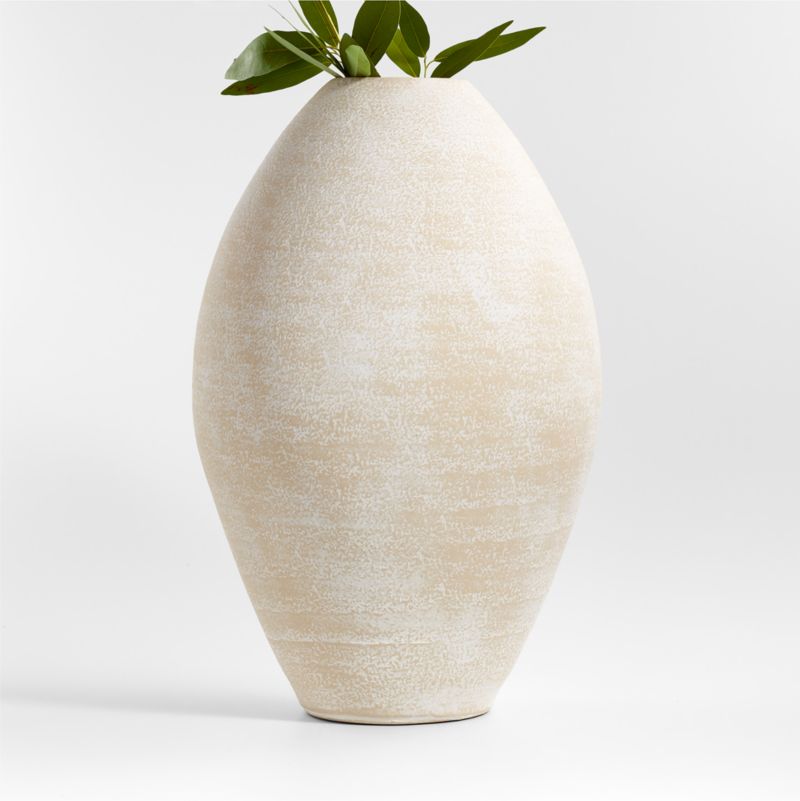Ophelia Matte White Floor Vase 20" + Reviews | Crate & Barrel