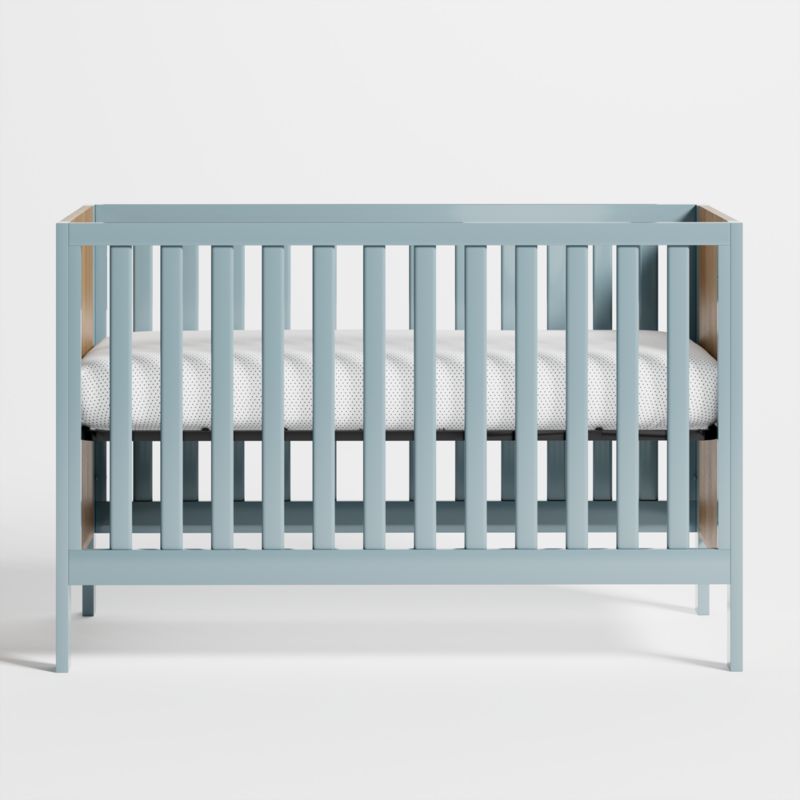 Opie Two-Tone Wood and Cloud Blue Convertible Baby Crib