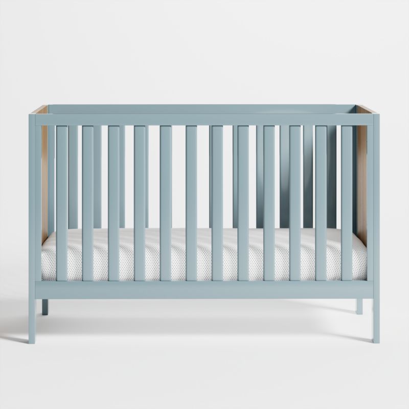 Opie Two-Tone Wood and Cloud Blue Convertible Baby Crib