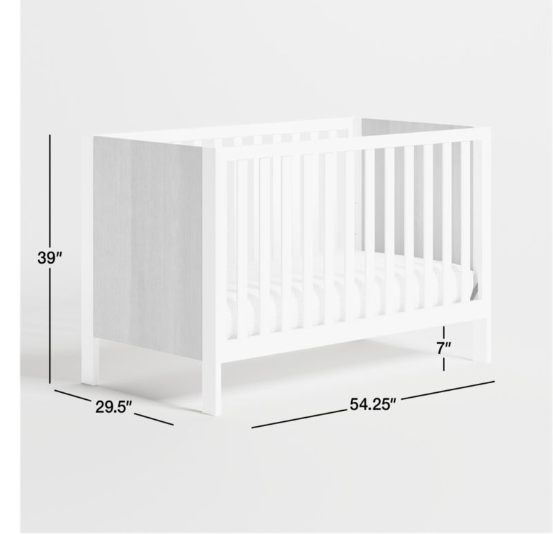 Opie Two-Tone Wood and Linen White Convertible Baby Crib