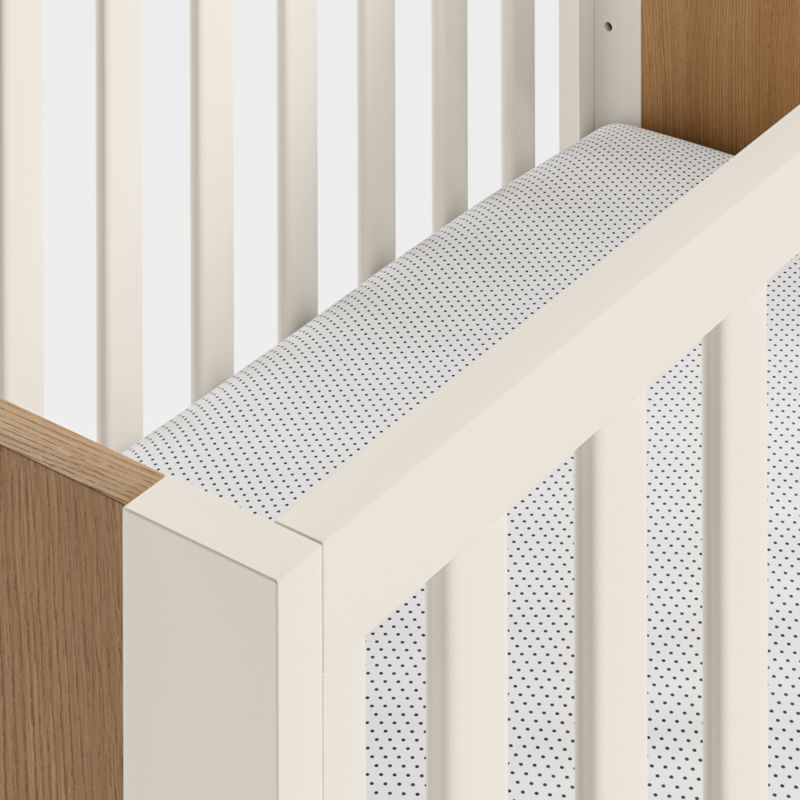 Opie Two-Tone Wood and Linen White Convertible Baby Crib