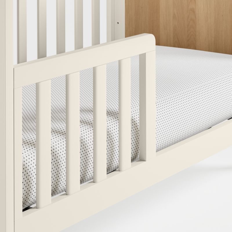 Opie Two-Tone Wood and Linen White Convertible Baby Crib