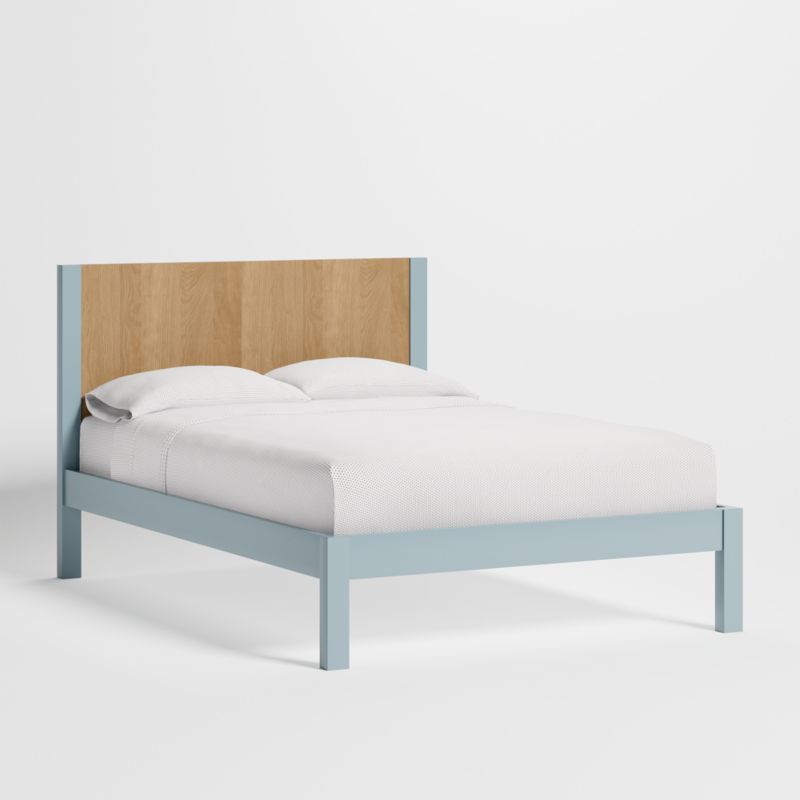 Opie Kids Full Two-Tone Wood and Blue Cloud Bed - image 0 of 10